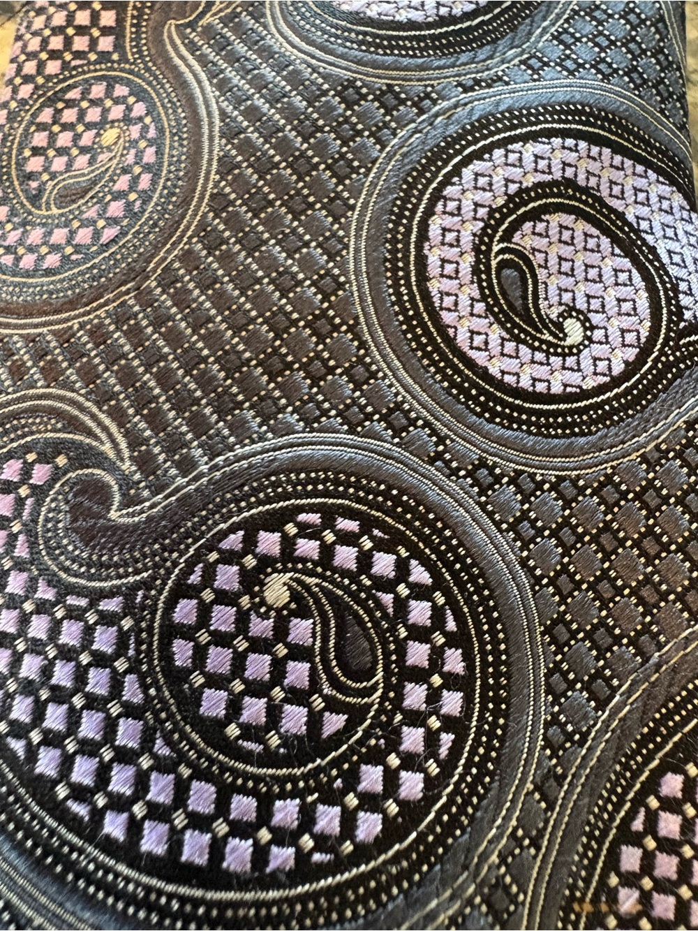 Ermenegildo Zegna Purple And Gray Paisley Silk Tie Made In Italy View 2